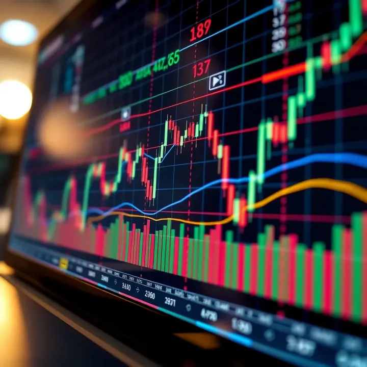 Technical Analysis of ApeCoin's Price Movements Technical chart with candlestick patterns and indicators related to ApeCoin