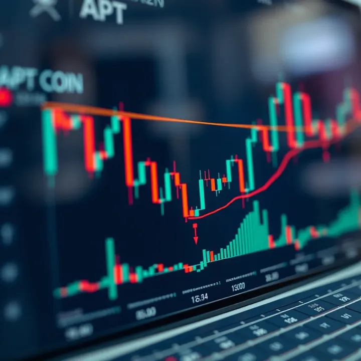 Technical Analysis of APT Coin Price Movements Technical chart with candlesticks and volume highlighting key support and resistance levels for APT Coin