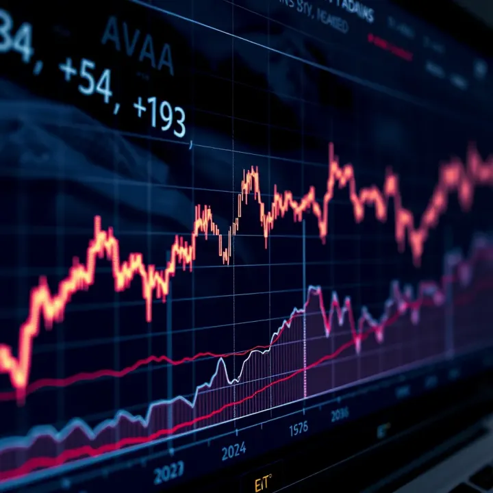Graph showing Avalanche coin price trends over time with fluctuating market patterns