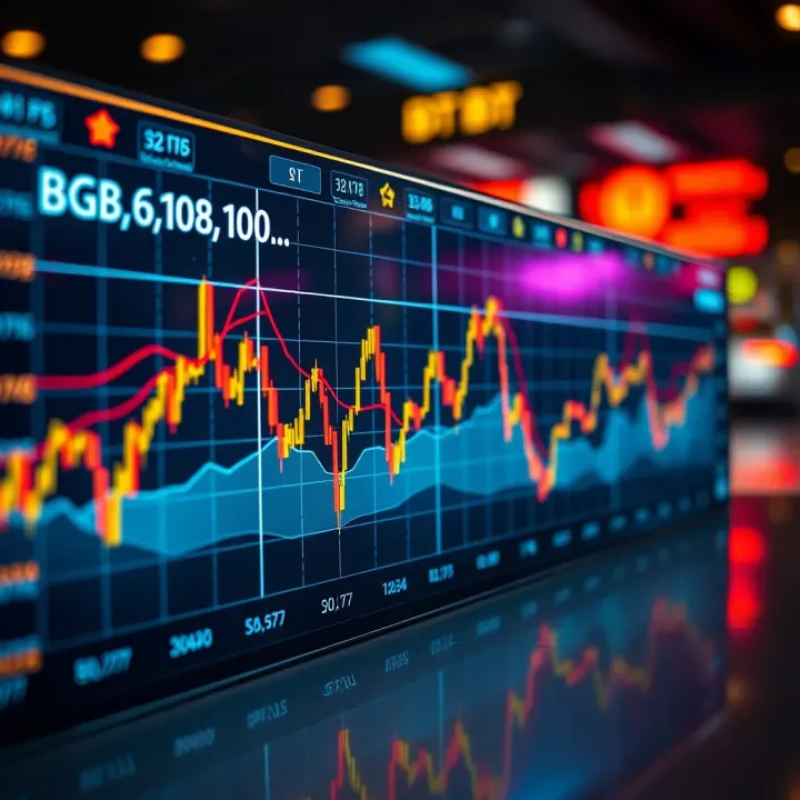 Graph showing BGB price fluctuations over time with market trend indicators