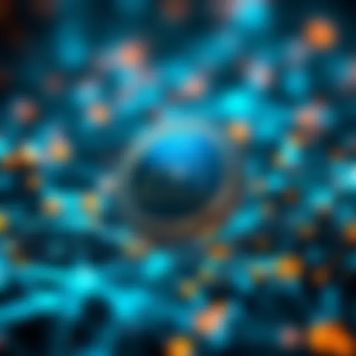 Digital representation of blockchain network technology supporting Ace Coin