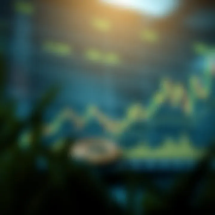 Graph showing fluctuating ApeCoin market trends and trading volumes