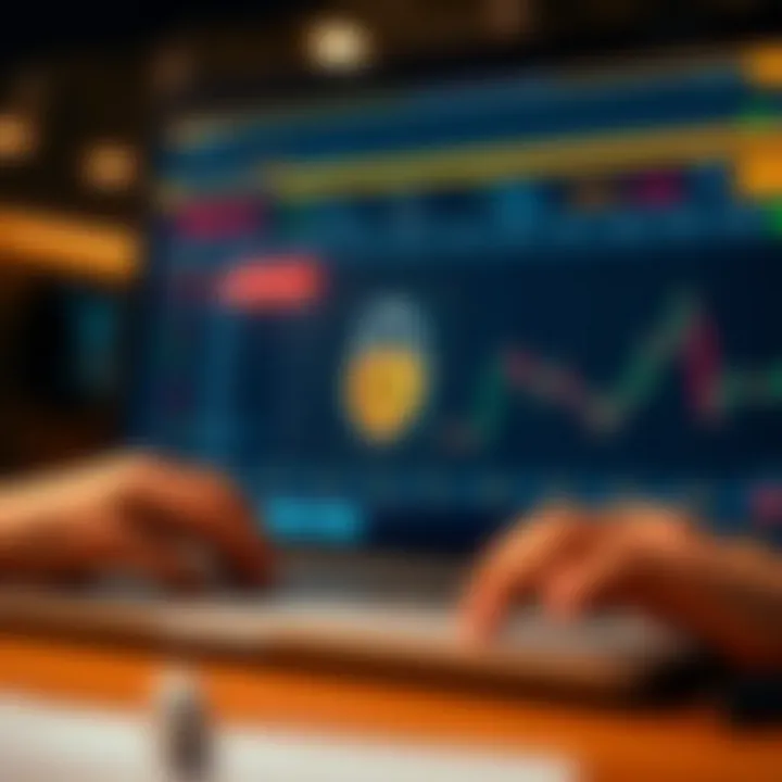 Secure digital interface highlighting security features and encrypted transactions for investor protection