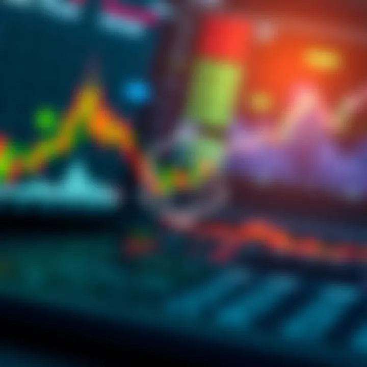 Illustration of market analysis with charts and forecasts related to Cardano's ADA token