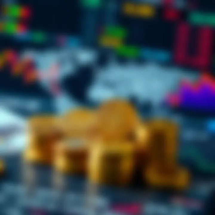 Strategies for Currency Diversification in Investment Portfolios Illustration of a diversified investment portfolio featuring various global currencies and market indicators