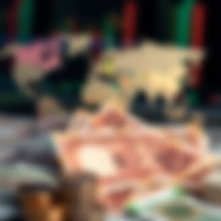 Visual representation of multiple global currencies with Pakistani rupee to illustrate investment diversification