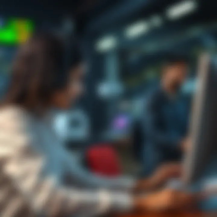 Customer support representative assisting a client with forex trading inquiries remotely