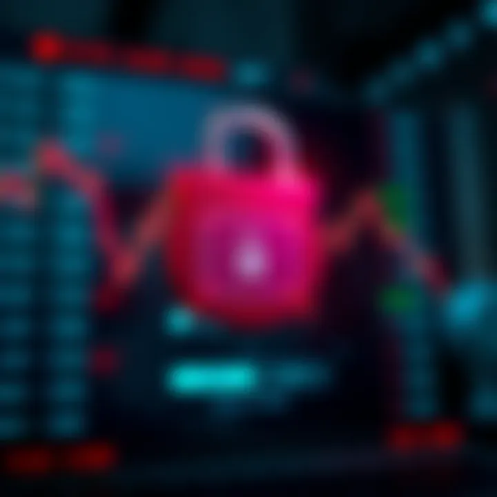 Secure login interface with digital lock symbolizing online trading security