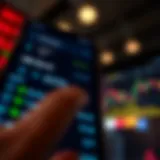 User interface of a forex trading app displaying currency exchange rates and trading options