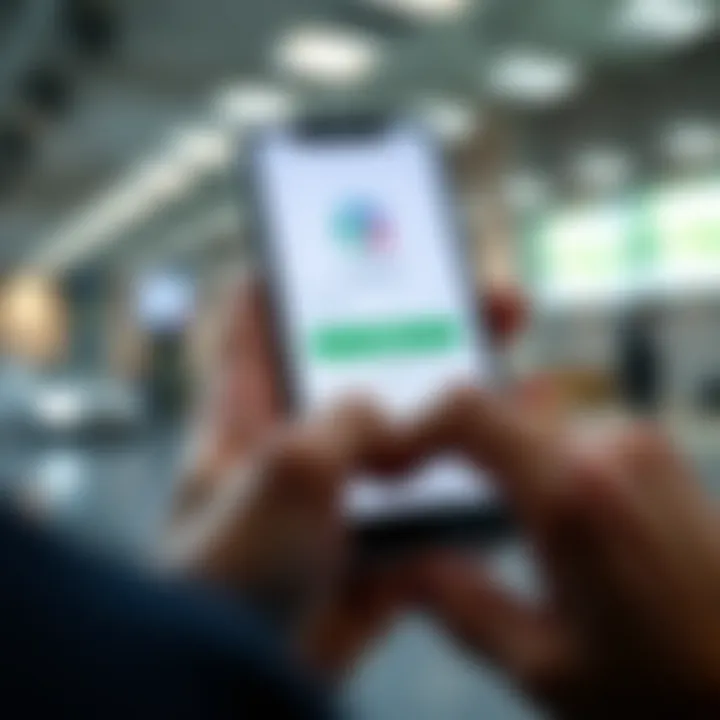 User entering login credentials on a secure mobile interface for IQ service access in Pakistan