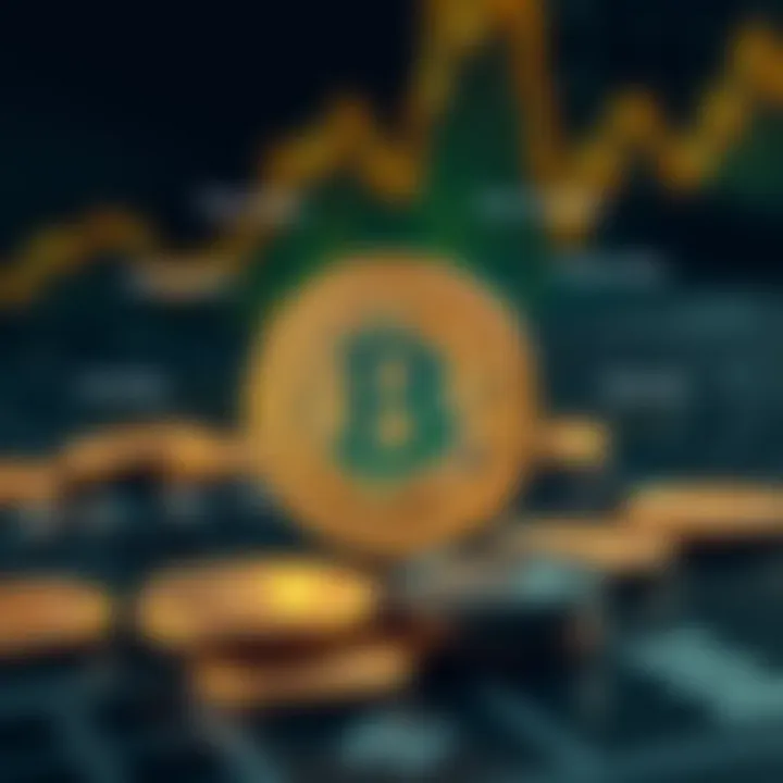 Illustration showing factors influencing cryptocurrency value including market demand and technology adoption