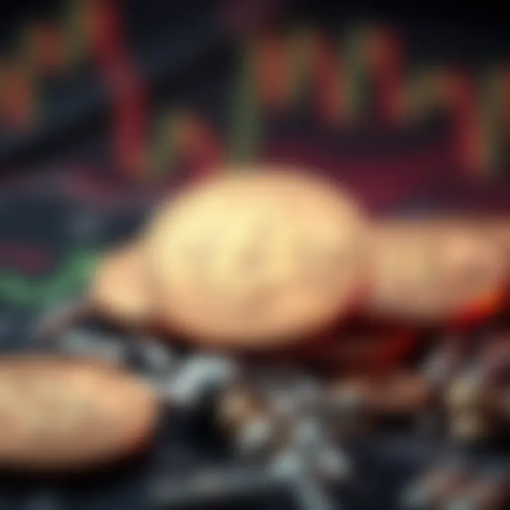Conceptual illustration showing factors influencing Dogecoin value and investor decision-making