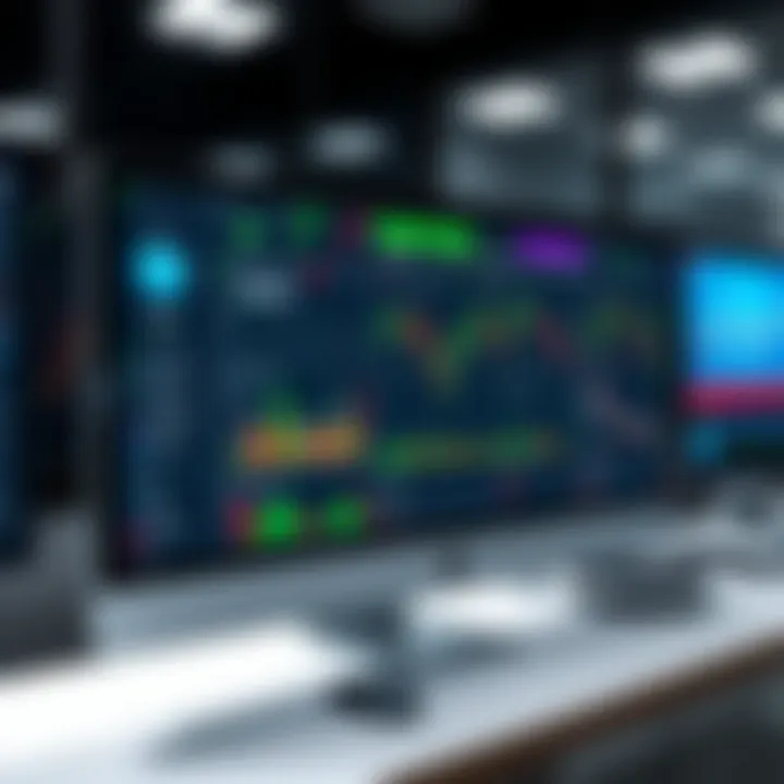 Digital dashboard showcasing various trading tools and risk management metrics on a computer screen