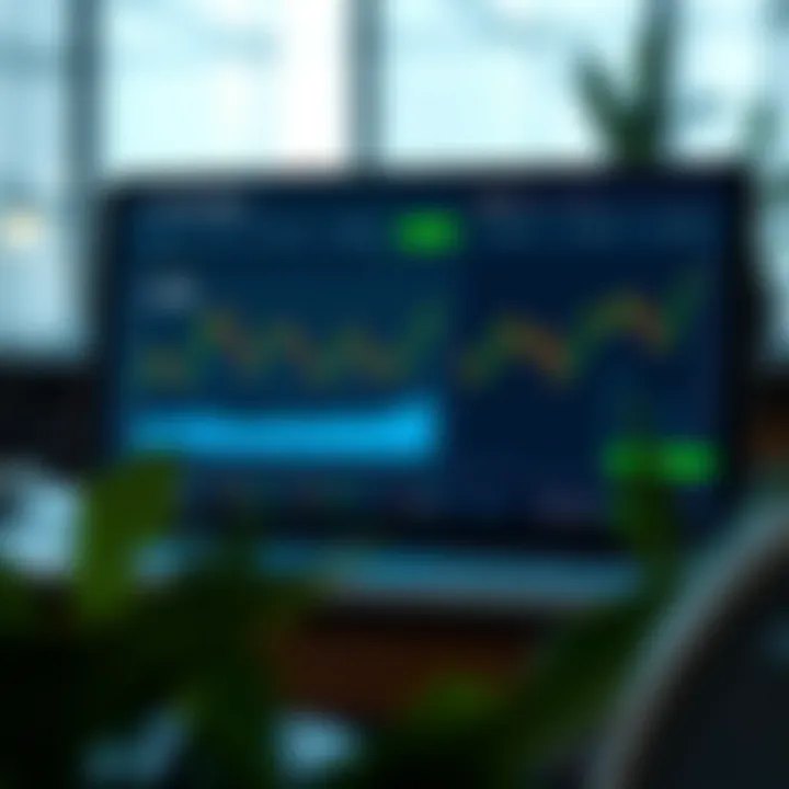 Illustration of a digital platform showing virtual trading with no initial financial commitment