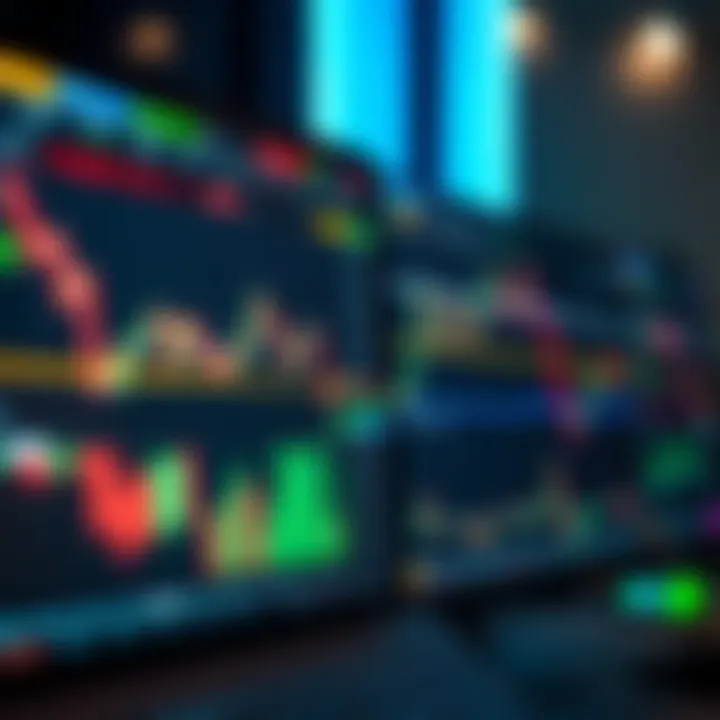 Interactive financial charts showing price movements and technical indicators on TradingView platform