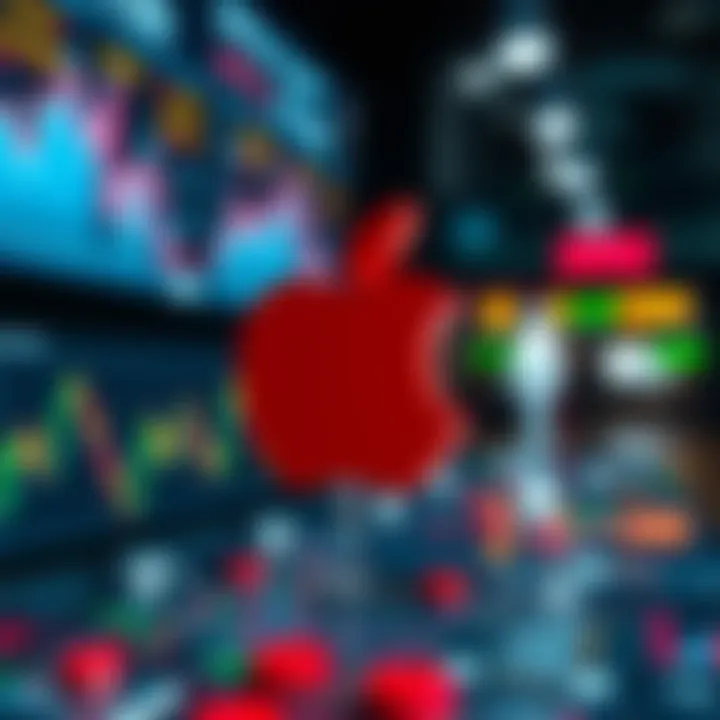 Visual representation of factors affecting Apple stock including market dynamics and external events