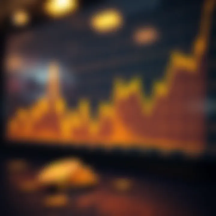 Graph showing trends and fluctuations in gold prices over time