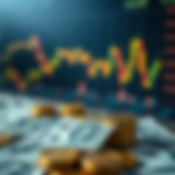 Illustration of government policy impact on currency fluctuations with economic symbols and financial charts