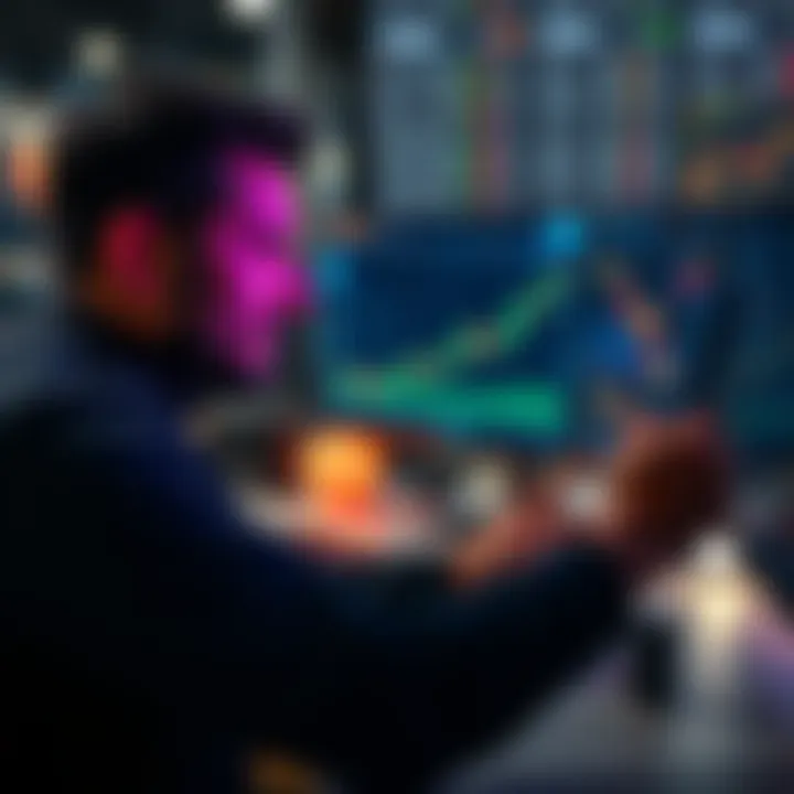 Market Analysis Using Demo Trading for Skill Development Pakistani trader analyzing market trends on computer to build trading skills risk-free