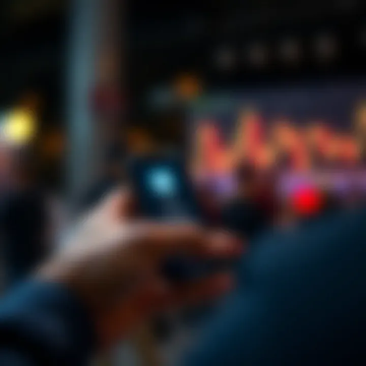 User installing a trading application on a smartphone with security icons visible