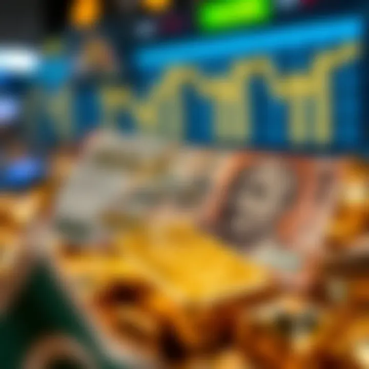 Pakistani currency notes with gold bars symbolizing economic impact on gold value