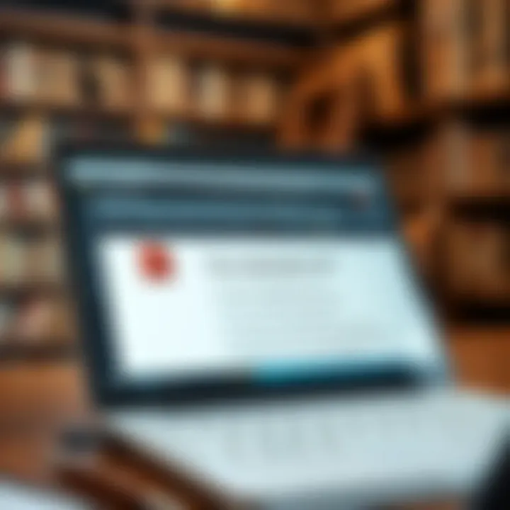 Open laptop displaying a digital library interface with free trading books in PDF format