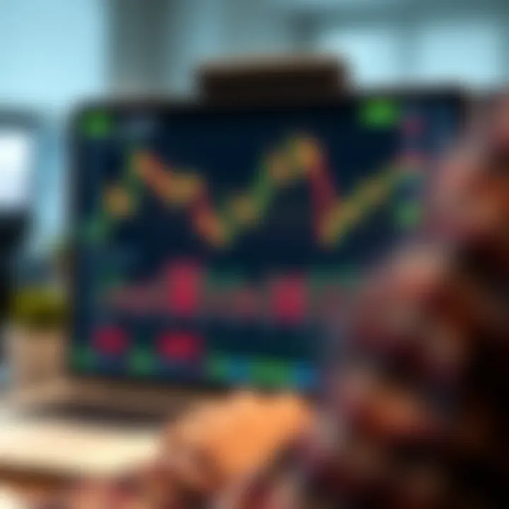 Illustration showing a digital trading platform interface with charts and financial data specific to Pakistan