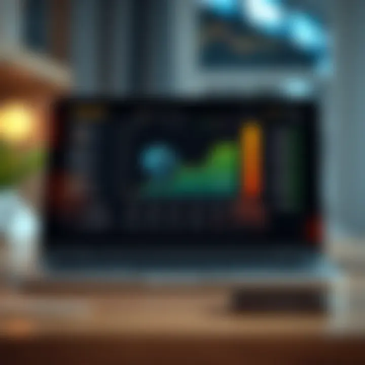 Graph depicting investment growth with digital elements representing technology integration