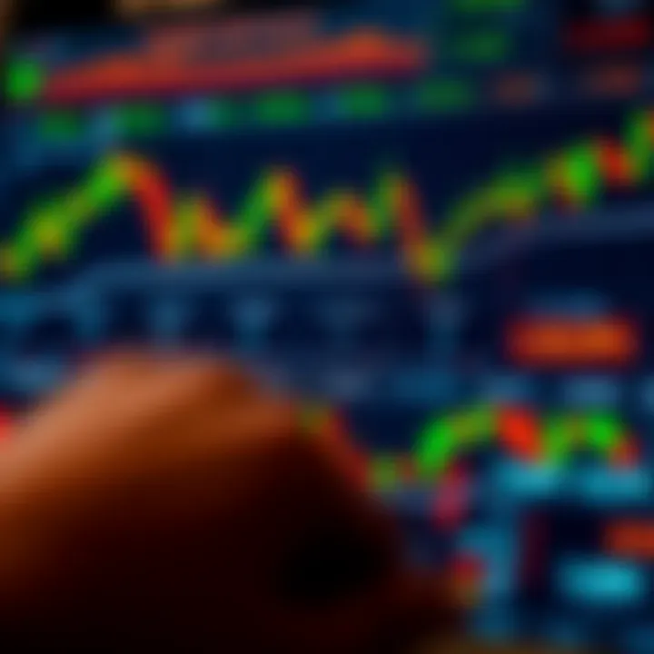 Graphical depiction of financial market charts and icons illustrating fundamental trading concepts