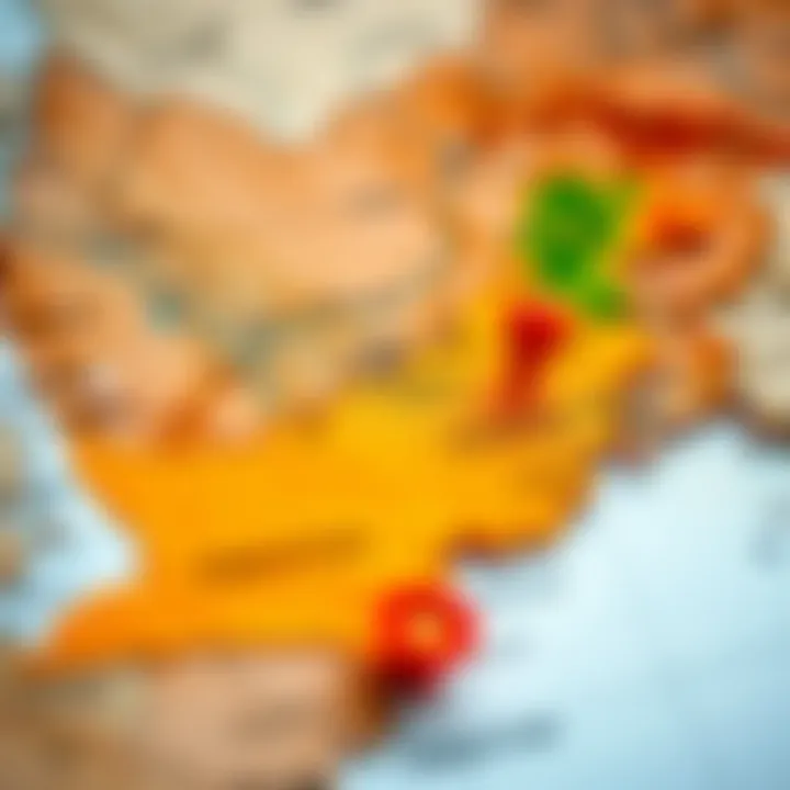 Map highlighting key areas affected by agricultural challenges in Pakistan