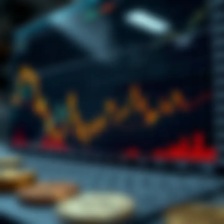 Graph showing trends and fluctuations in cryptocurrency values influenced by coin prediction models