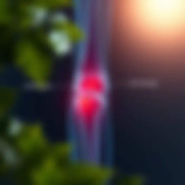 Diagram showing inflammation and joint damage caused by rheumatoid arthritis