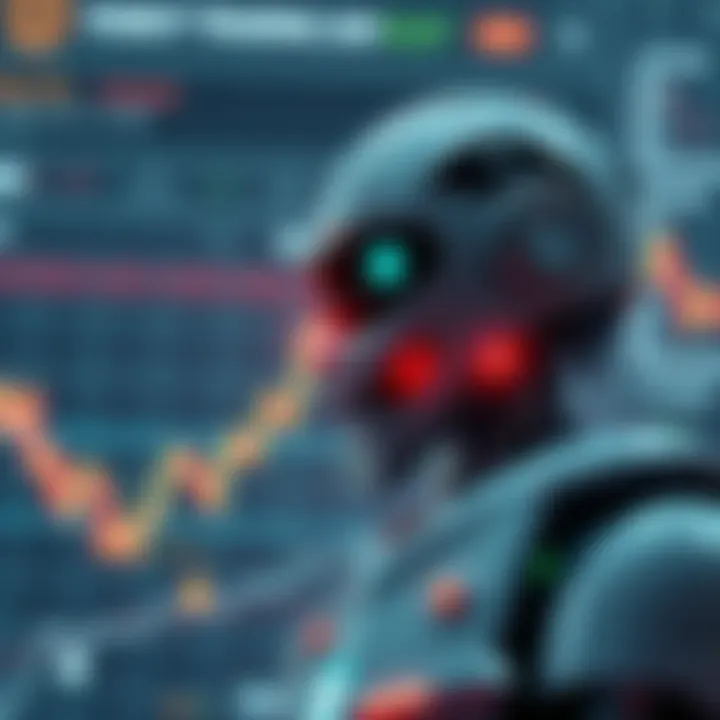 Conceptual graphic showing integration of robot trading with global financial markets