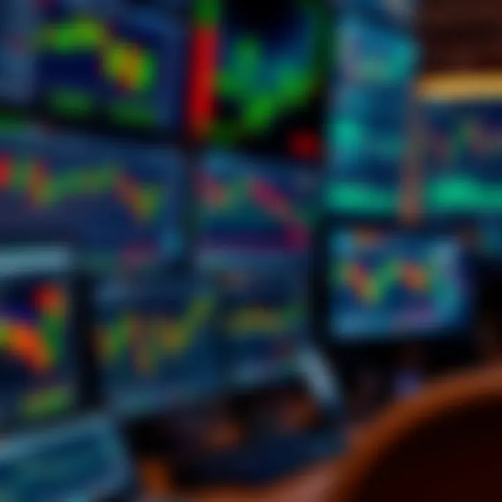 Essential Trading Tools and Platforms Illustration of trading tools including computer screens displaying charts, graphs, and financial data