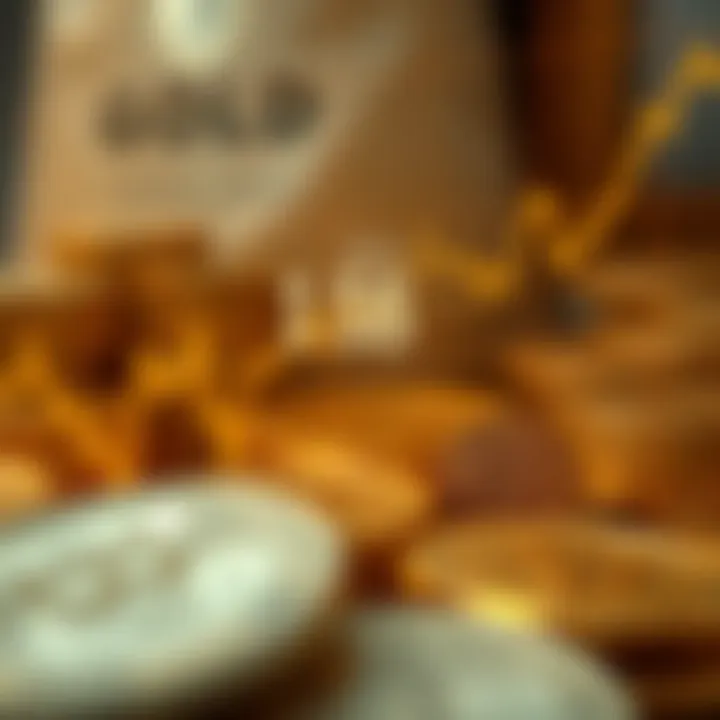 Graph showing the fluctuating exchange rate between gold and US dollars