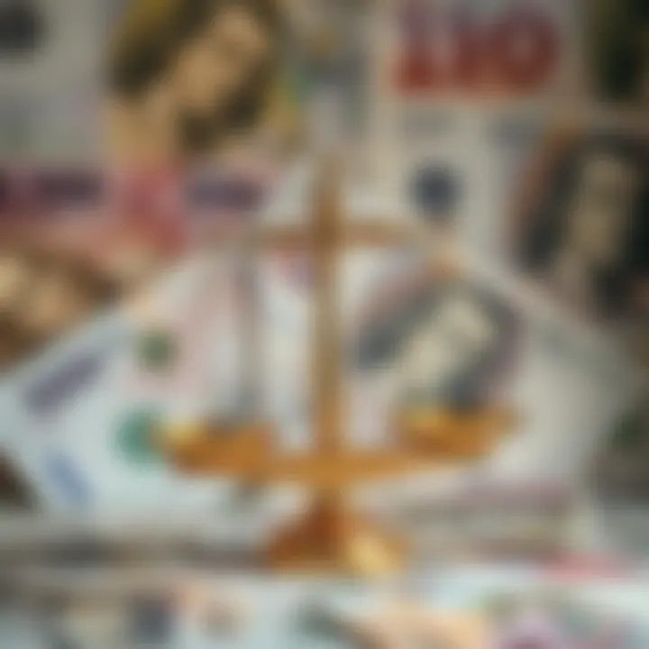 Illustration of a scale balancing benefits and risks of zero investment trading apps against a backdrop of Pakistani currency notes