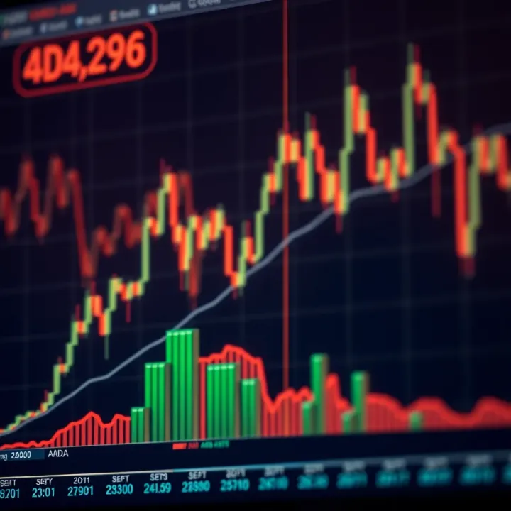 Graph showing Cardano (ADA) price trends with upward and downward movements