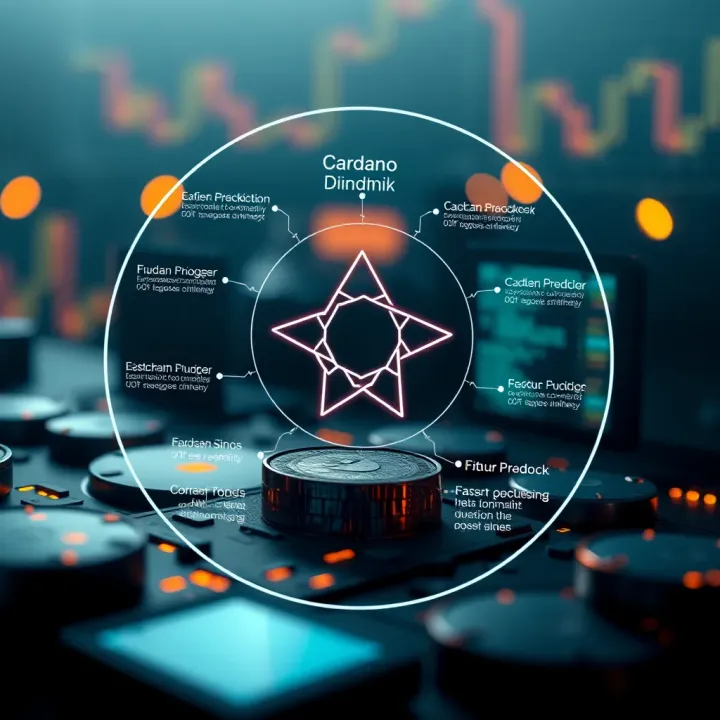 Diagram illustrating Cardano blockchain technology and its key features