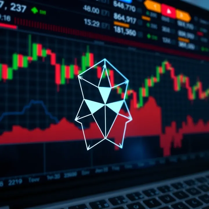Graphic representation of Cardano partnerships and market trends with digital charts