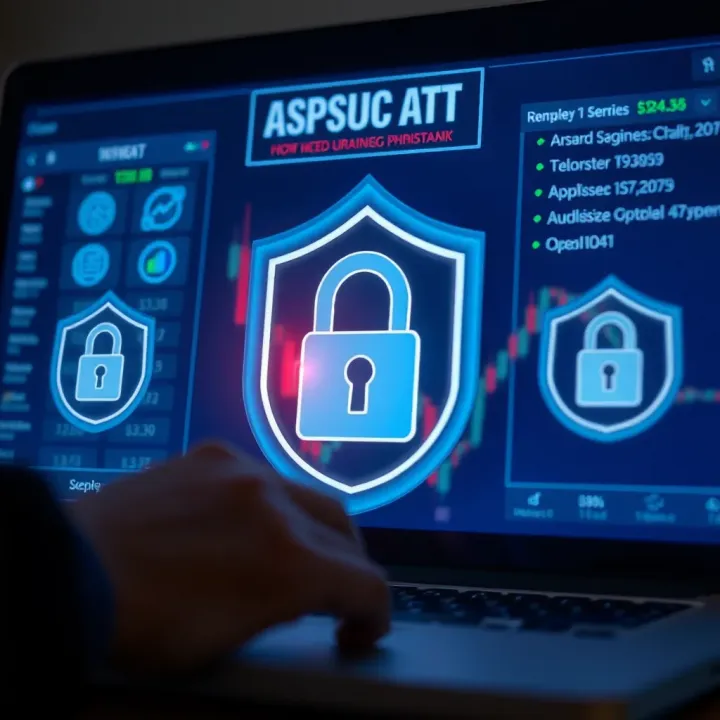 Secure online trading platform with encryption and authentication symbols