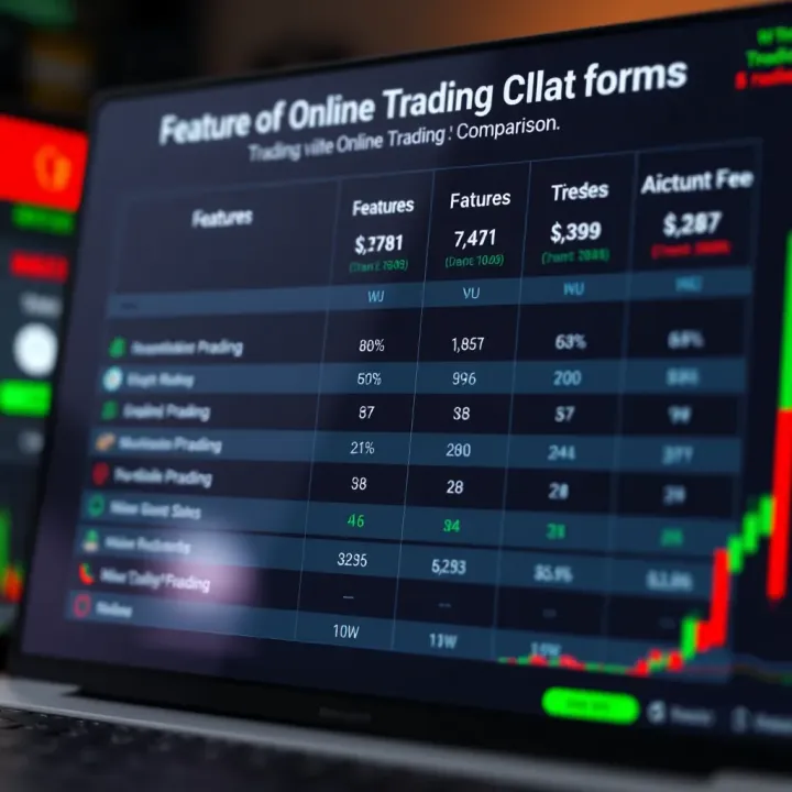 Comparison chart displaying features and fees of popular online trading platforms in Pakistan