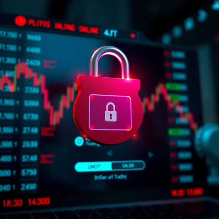 Secure login interface with digital lock symbolizing online trading security