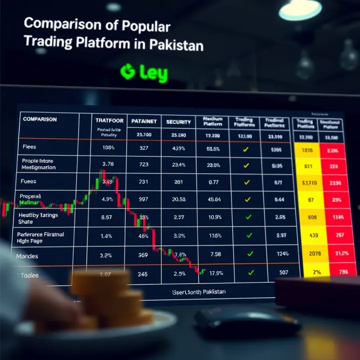 Comparison chart showing various trading platforms based on fees, security, and user experience in Pakistan