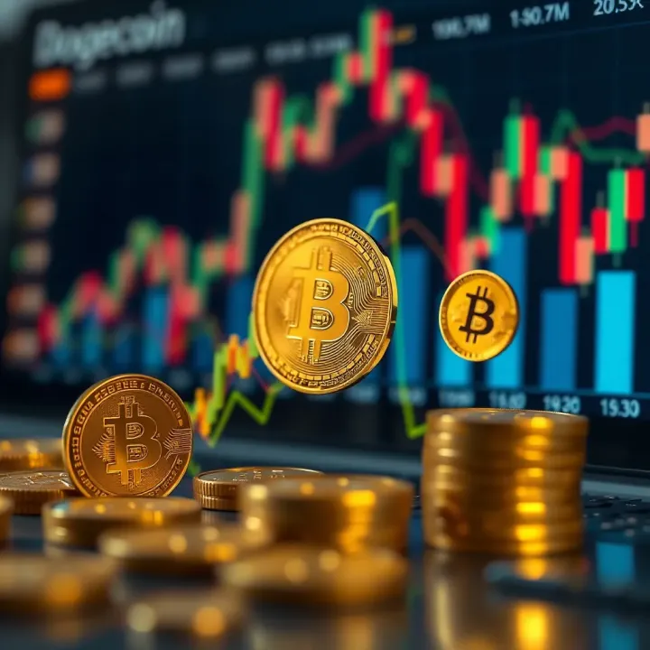Illustration showing comparison of Dogecoin performance against other major cryptocurrencies