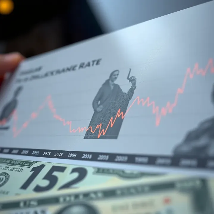 Graph showing fluctuations in the US dollar exchange rate against the Pakistani rupee over time