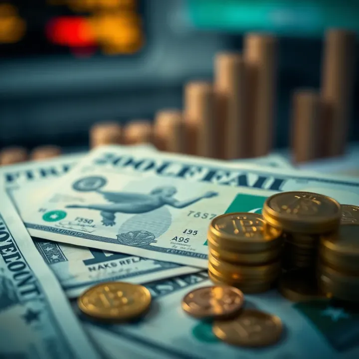 Illustration of economic factors influencing currency value including government policies and external market forces