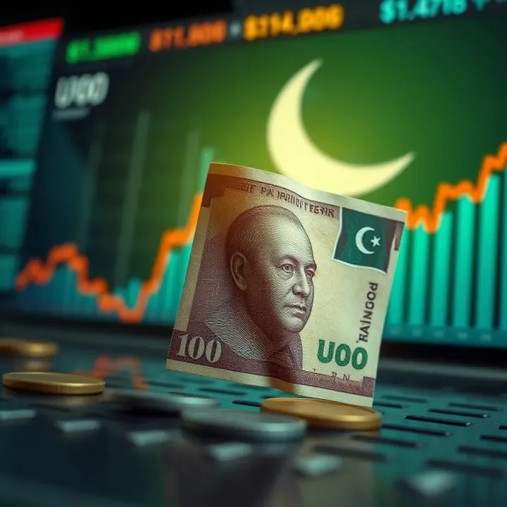 Visual representation of economic indicators and global events impacting Pakistani Rupee value