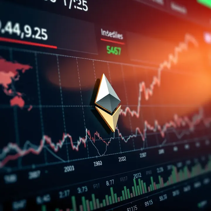 Graph showing Ethereum price trends with key technological milestones and market indicators