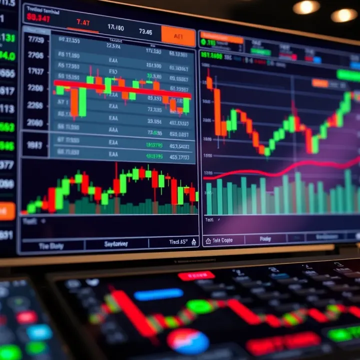 Graphical representation of trading instruments and technical analysis tools available in the Exness platform