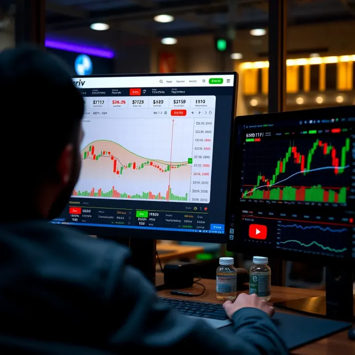 Deriv trading interface displaying market options and live trading features for enhanced decision making